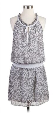 NEW GIGI MODA mariola safari print mini dress in white